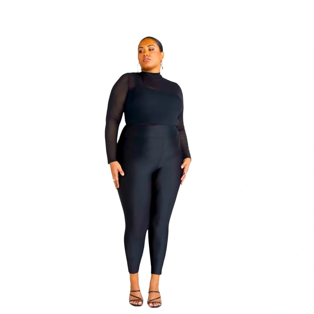 NWT💕Womens Plus size High Waisted Satin Leggings